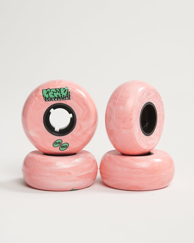 Roues de patin Dead Wheels Bacemint Pink Marble 58mm 92a (4pack) - Boutique Solo Inline
